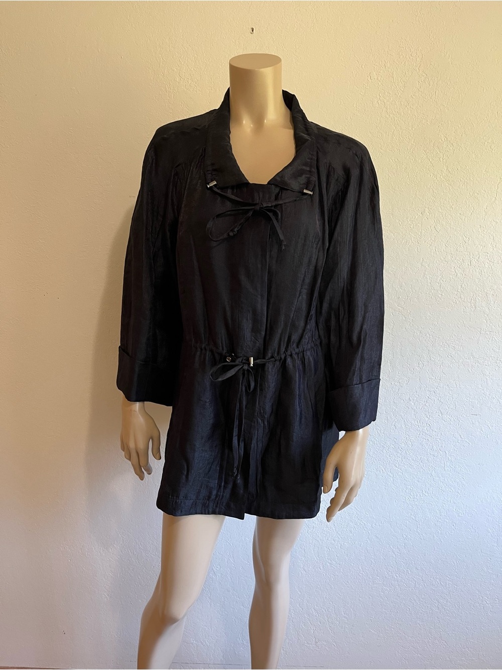 Du Jour Black Utility Drawstring Jacket size L